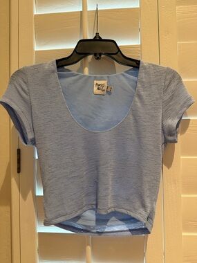 Princess Polly Pastel Blue Scoop Neck Cropped Tee